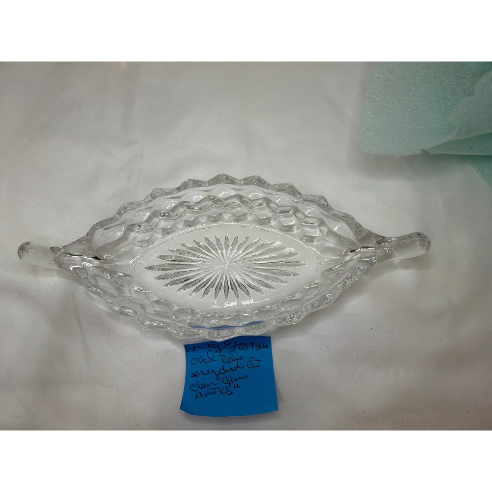 Fostoria Oval Relish Serving Dish 8.5" Clear Excellent American Pattern